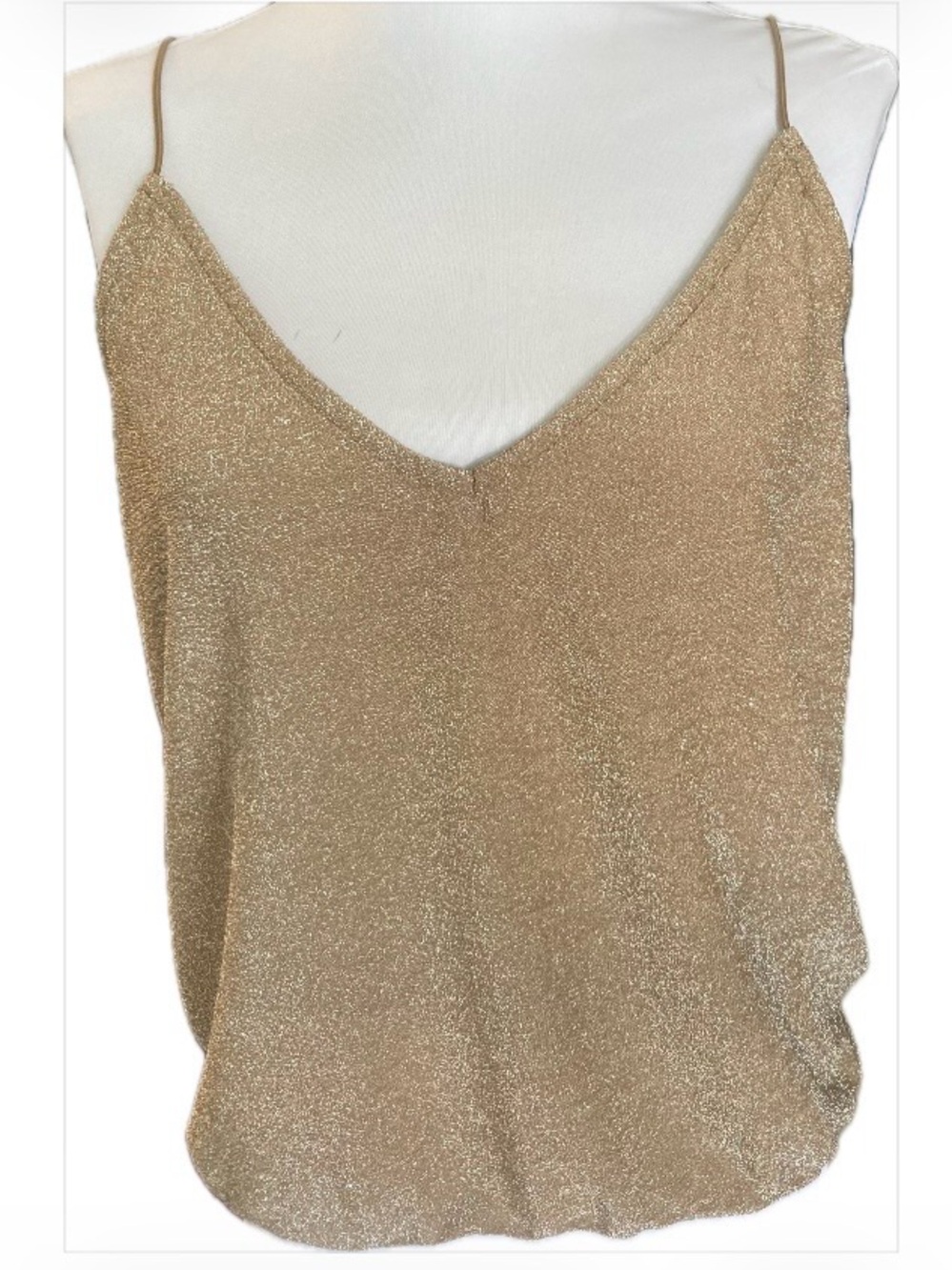 NWT EXPRESS Metallic Thread Shimmer Spaghetti Strap Camisole Holiday Sz Medium